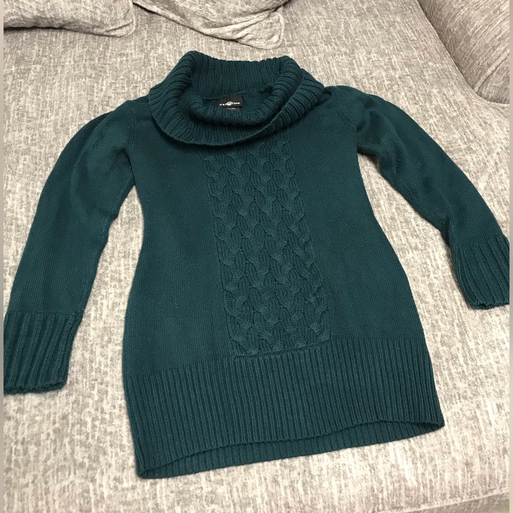 Teal cowl neck sweater